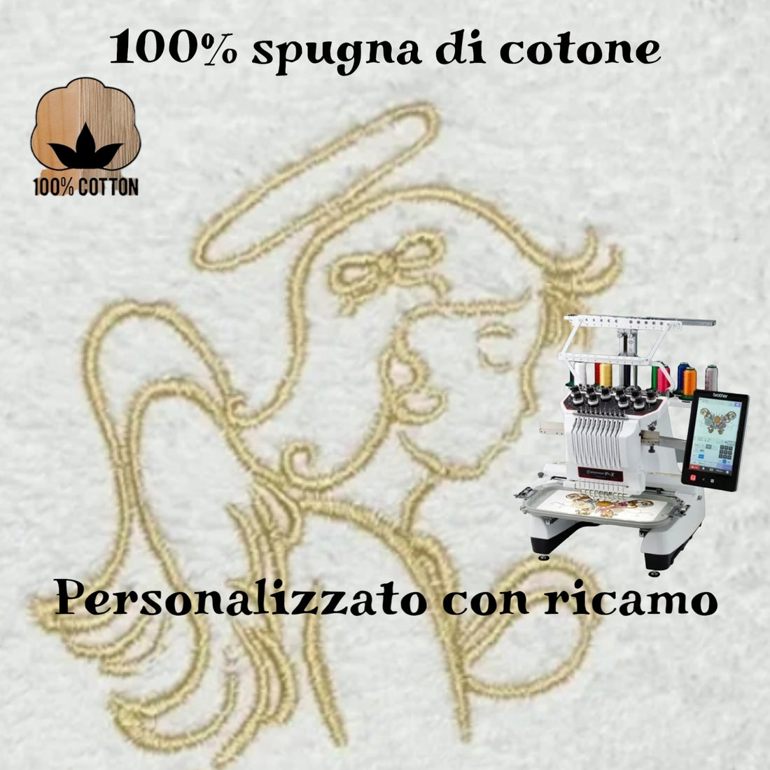 Asciugamano battesimo. Regalo per neonati 100x150cm