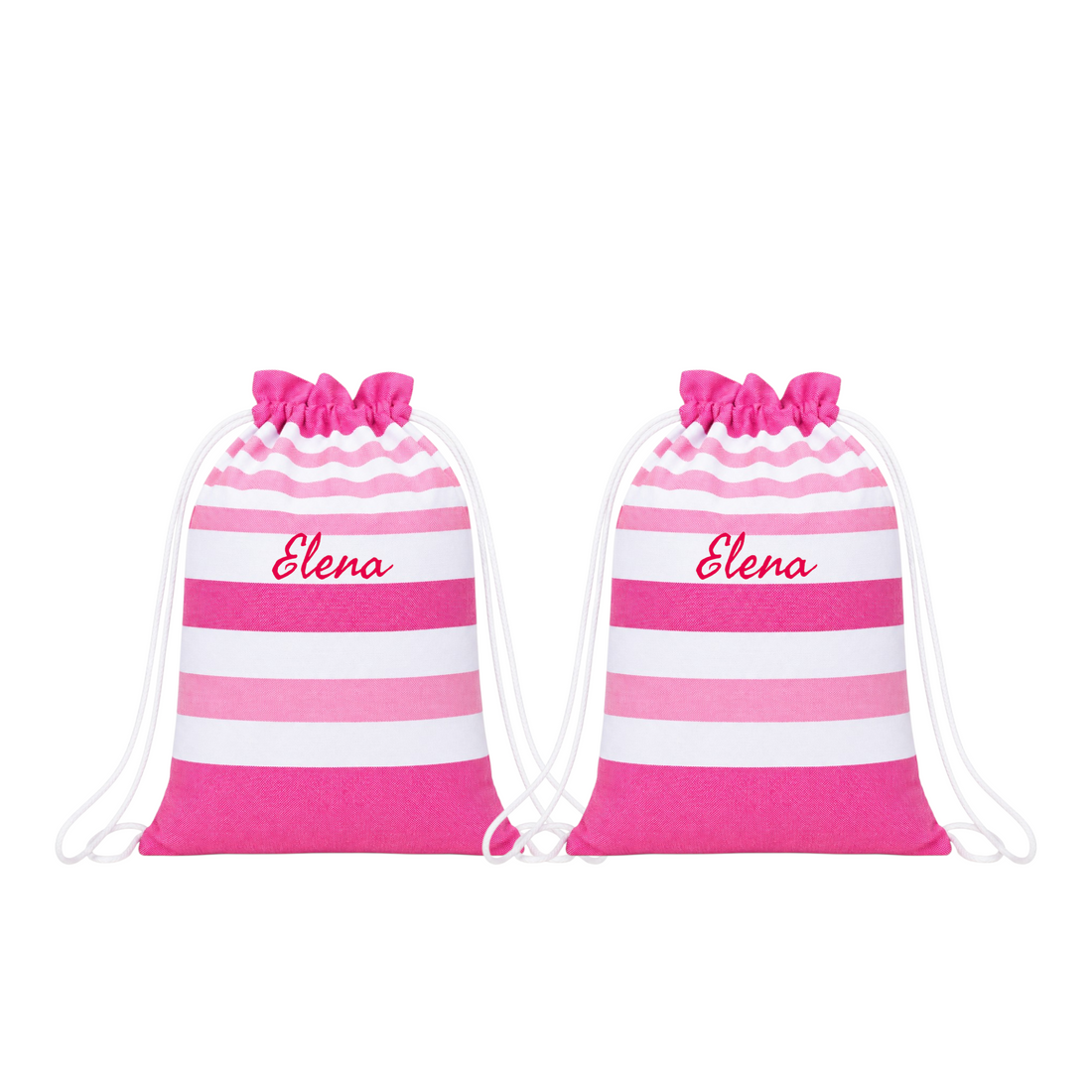 Set 2 Sacche Asilo Personalizzate con Nome Ricamato – Zainetti 100% Cotone 35x25 cm per Bambino e Bambina
